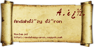 Andaházy Áron névjegykártya