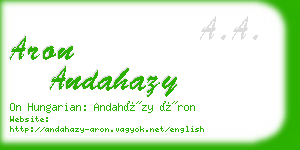 aron andahazy business card